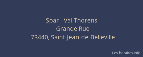 Spar - Val Thorens