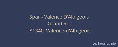 Spar - Valence D'Albigeois