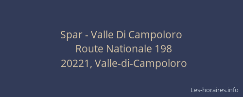 Spar - Valle Di Campoloro
