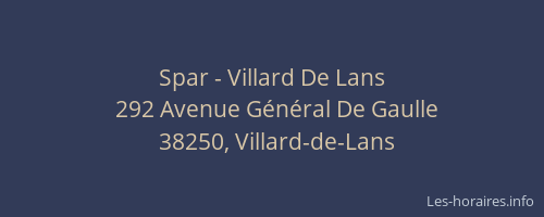 Spar - Villard De Lans