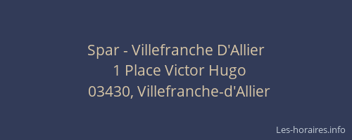 Spar - Villefranche D'Allier