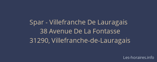 Spar - Villefranche De Lauragais