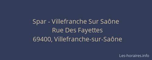 Spar - Villefranche Sur Saône