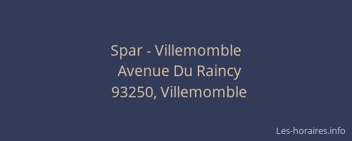 Spar - Villemomble