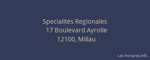 Specialit&eacute;s Regionales