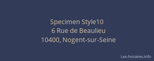 Specimen Style10