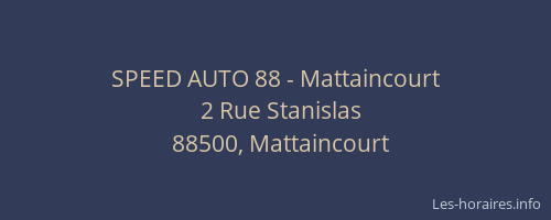 SPEED AUTO 88 - Mattaincourt