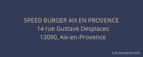 SPEED BURGER AIX EN PROVENCE