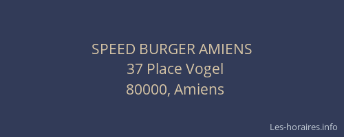 SPEED BURGER AMIENS