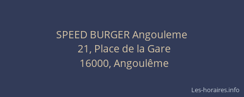 SPEED BURGER Angouleme