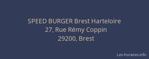 SPEED BURGER Brest Harteloire