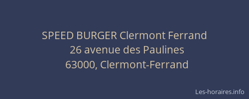SPEED BURGER Clermont Ferrand