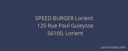 SPEED BURGER Lorient