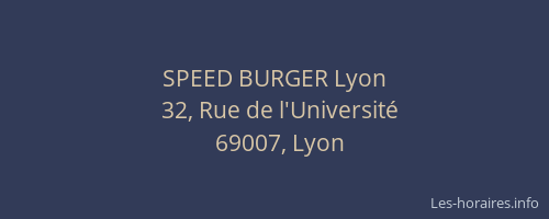 SPEED BURGER Lyon