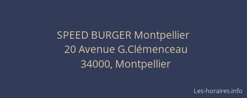 SPEED BURGER Montpellier