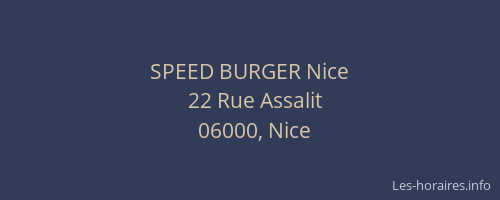 SPEED BURGER Nice