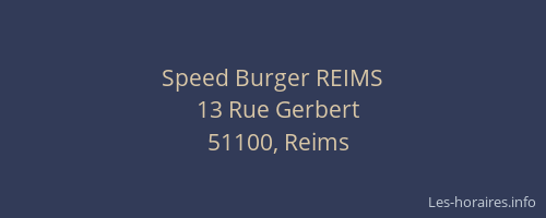 Speed Burger REIMS