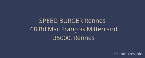SPEED BURGER Rennes