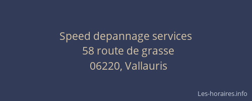 Speed depannage services