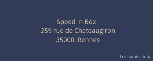 Speed In Box