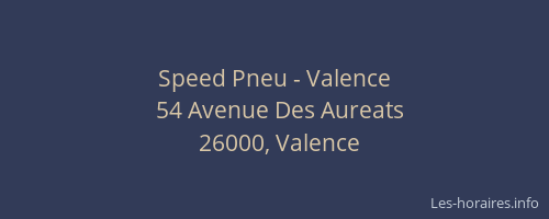 Speed Pneu - Valence
