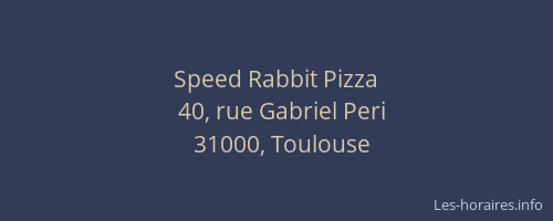 Speed Rabbit Pizza