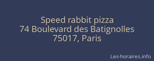 Speed rabbit pizza