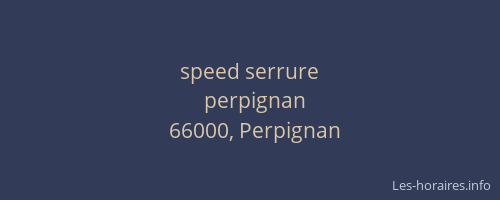 speed serrure