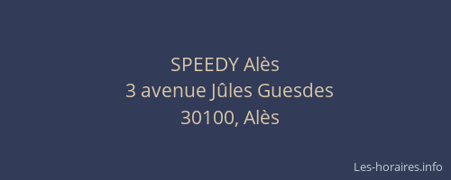 SPEEDY Al&egrave;s