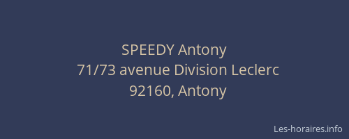 SPEEDY Antony