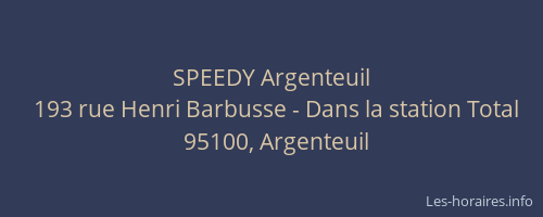 SPEEDY Argenteuil