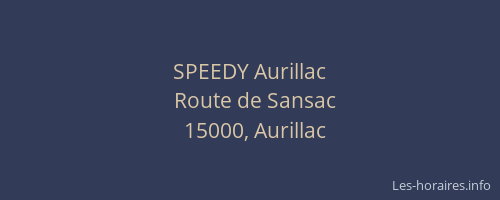 SPEEDY Aurillac