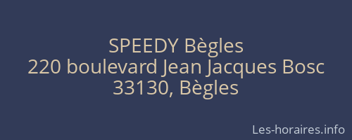 SPEEDY Bègles
