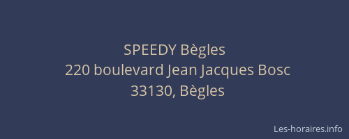 SPEEDY Bègles