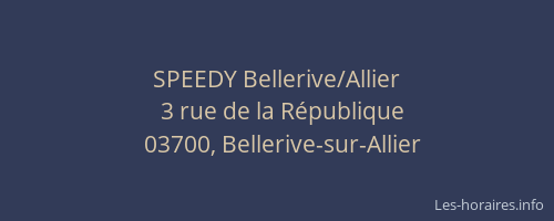 SPEEDY Bellerive/Allier
