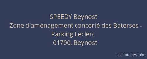 SPEEDY Beynost