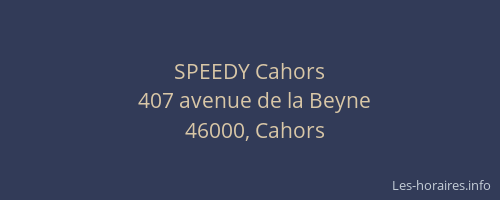 SPEEDY Cahors