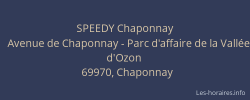 SPEEDY Chaponnay