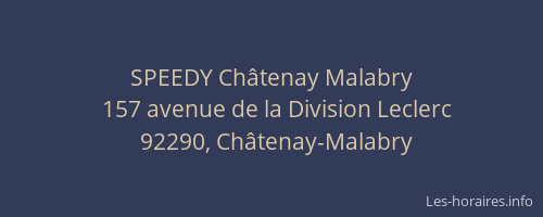 SPEEDY Châtenay Malabry