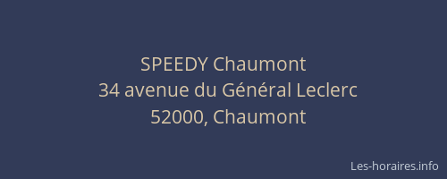 SPEEDY Chaumont