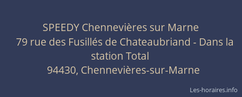 SPEEDY Chennevières sur Marne