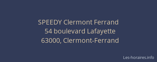SPEEDY Clermont Ferrand