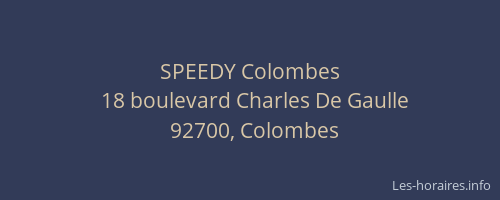 SPEEDY Colombes