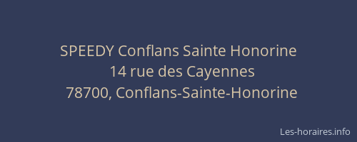 SPEEDY Conflans Sainte Honorine