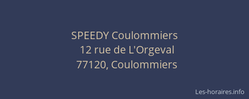 SPEEDY Coulommiers