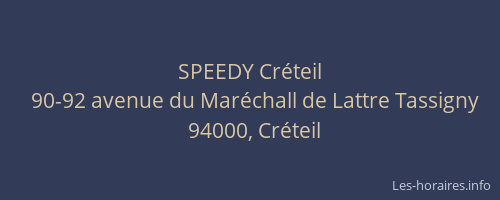 SPEEDY Cr&eacute;teil