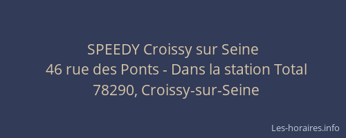 SPEEDY Croissy sur Seine