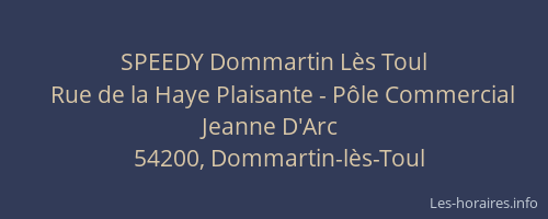 SPEEDY Dommartin L&egrave;s Toul