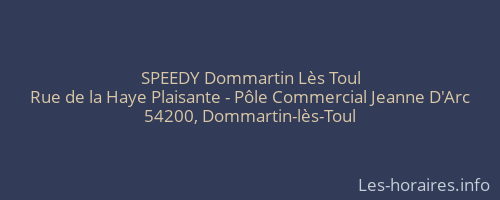 SPEEDY Dommartin Lès Toul