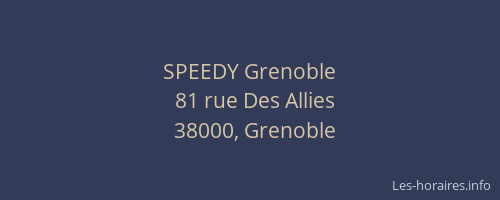 SPEEDY Grenoble